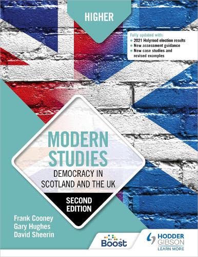 Textbook cover: "Modern Studies: Democracy in Scotland and the UK," second edition.