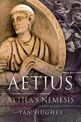 Book cover featuring a stone bust and blurred battle scene.