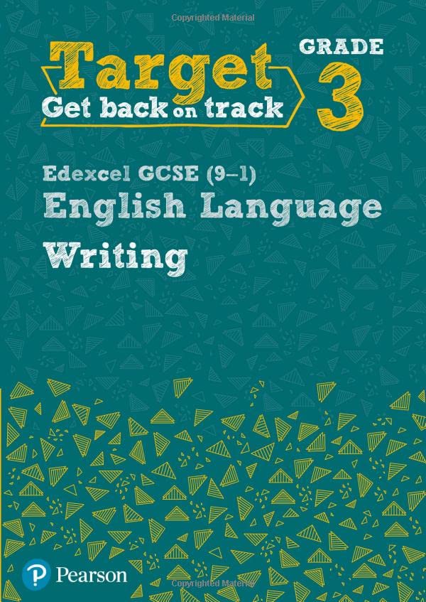Cover of "Target Grade 3 Writing" Edexcel GCSE English Language workbook.