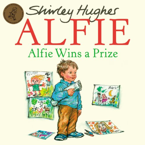 Book cover: boy with drawings, titled "Alfie Wins a Prize".