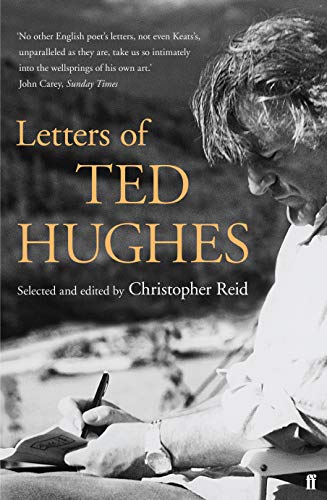 Book cover featuring a black and white portrait of Ted Hughes writing.