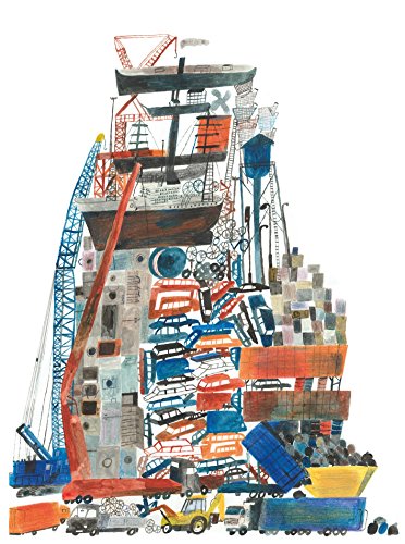 Tall, colorful collage of metal objects forming a human-like figure.