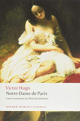 Book cover of Notre-Dame de Paris featuring a painting of a woman with a goat.