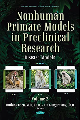 Book cover featuring primate images and title: “Nonhuman Primate Models in Preclinical Research.”