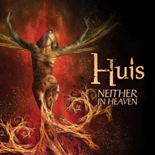 Album cover for Huis - Neither In Heaven, featuring a figure with outstretched arms.