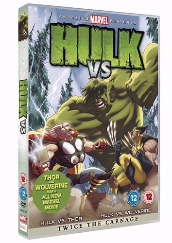 DVD cover art featuring Hulk fighting Thor and Wolverine in a forest setting.