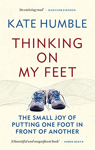 Book cover with hiking boots and title "Thinking on My Feet.