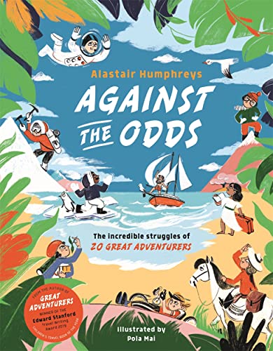 Book cover depicting diverse adventurers in illustrated landscapes.