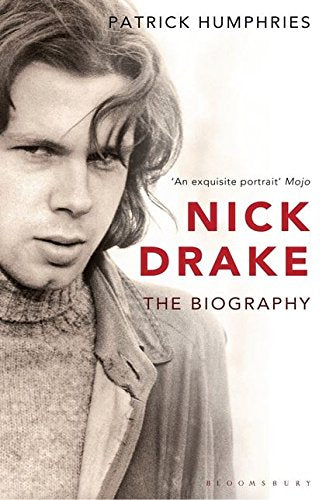 Book cover: Nick Drake biography with a portrait of the musician.