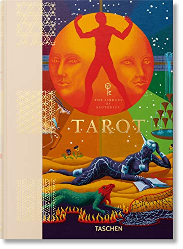 Book cover featuring a large sun, a reclining figure, and symbolic tarot illustrations.