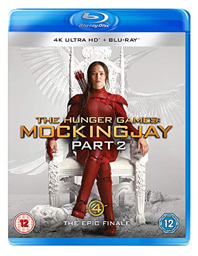 Blu-ray cover for "The Hunger Games: Mockingjay - Part 2" featuring Jennifer Lawrence.