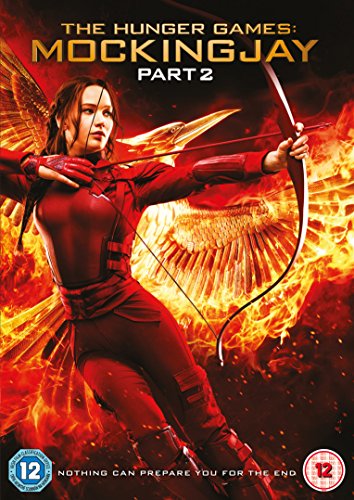 “The Hunger Games: Mockingjay Part 2” DVD cover featuring Katniss Everdeen with a bow.