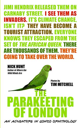 Book cover featuring a green parakeet, bold text, and author names on white background.