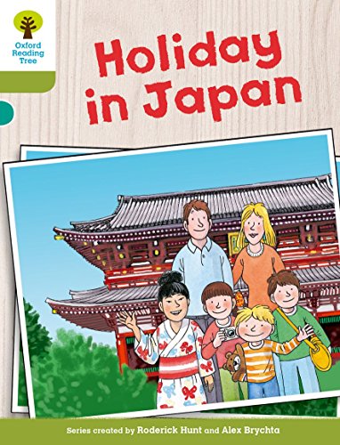 Book cover: “Holiday in Japan” featuring a family in front of a temple.