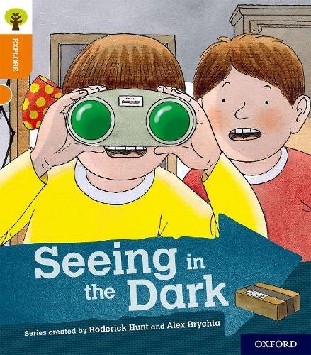 Book cover: two children looking through binoculars, titled "Seeing in the Dark".