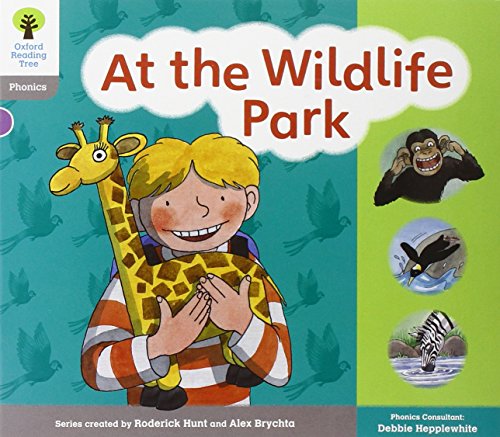 Book cover: boy with giraffe, monkey, and birds at a park.