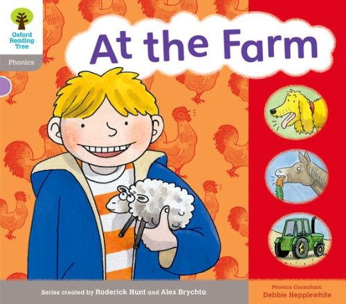 Book cover: boy with sheep, farm animals, and tractor illustration.