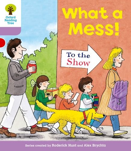 Book cover: family and dog walking, with spilled items and a sign.