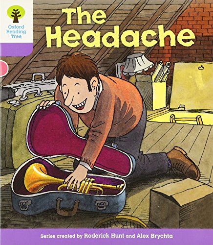 Book cover: boy with a headache near musical instruments in an attic.