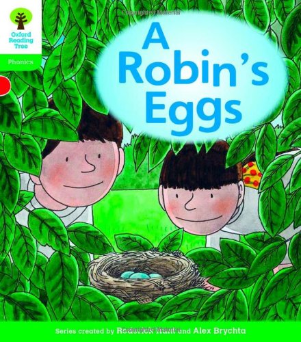 Book cover: children looking at a robin’s nest with blue eggs.
