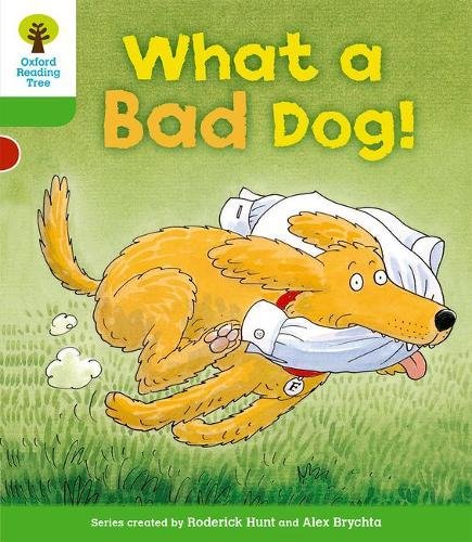 BookCover of "What a Bad Dog!" showing a golden dog running with a shirt.
