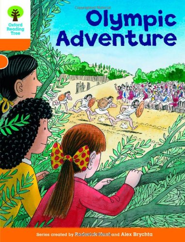 Book cover: children watching an ancient Olympic games illustration.