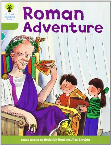 Book cover: Roman emperor with children, illustrated in a cartoon style.