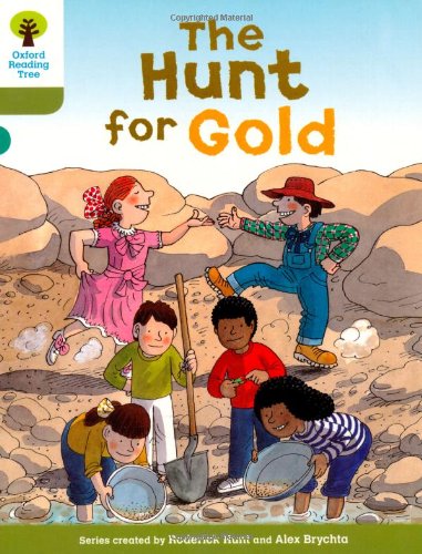 Book cover: children gold-panning in a rocky, desert landscape.