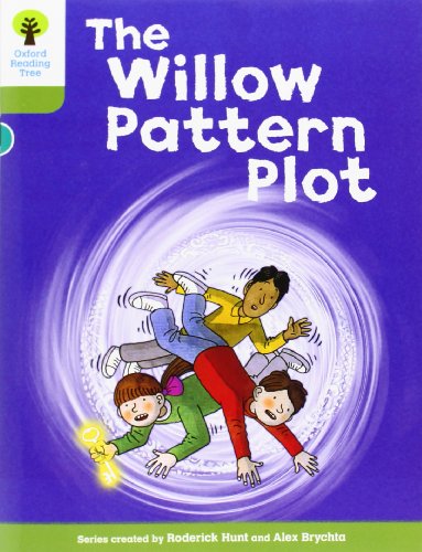 Book cover: “The Willow Pattern Plot” with children falling into a swirl.