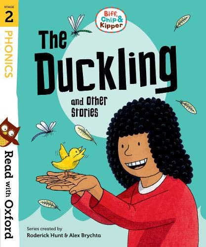 Book cover: child holding a duckling, with dragonfly and feathers.