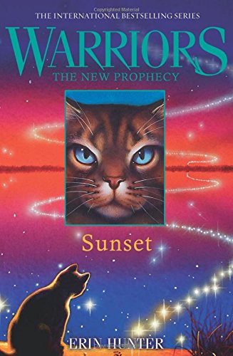 Book cover: "Sunset" from the Warriors series, featuring a cat’s face.