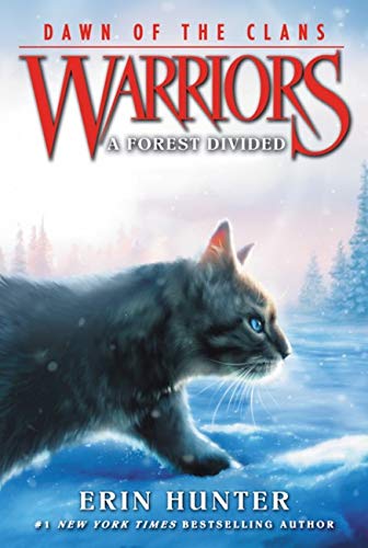 Book cover featuring a gray cat in a snowy forest landscape.