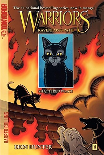 Book cover featuring a black cat, flames, and barking dogs in a manga style.