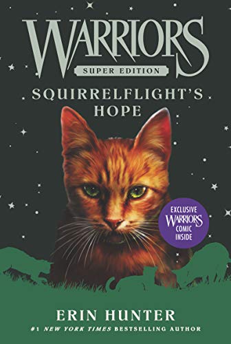 Book cover featuring a close-up of a reddish-brown cat’s face, “Warriors” series.