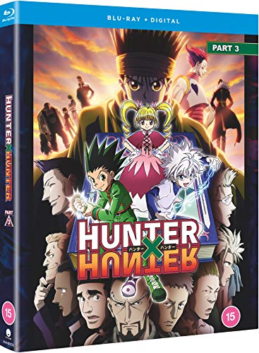 Hunter x Hunter Blu-ray cover featuring anime characters and bold logo.