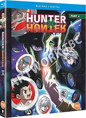Hunter x Hunter Part 4 Blu-ray cover featuring anime characters and vibrant colors.