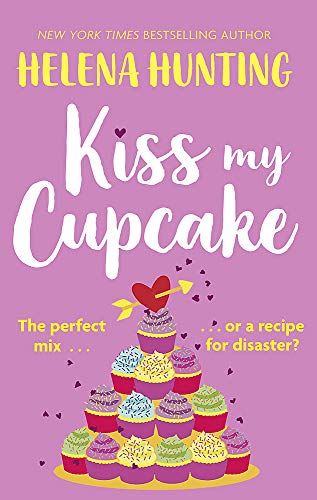 Book cover with pink background, stacked cupcakes, and bold title text.