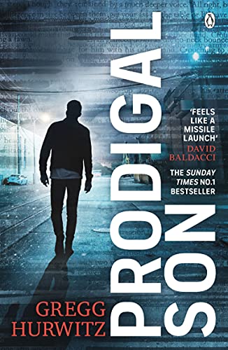 Book cover: man walking away on a dark, wet city street.