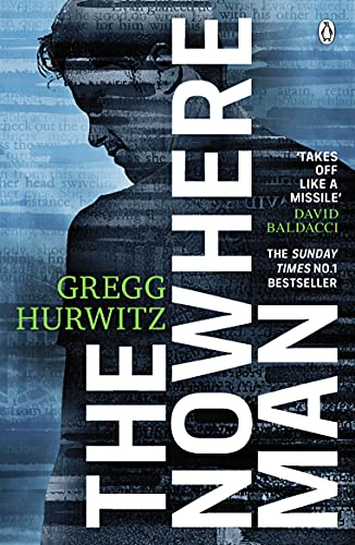 Book cover: man’s back, blue tones, large white title “THE NOWHERE MAN.”