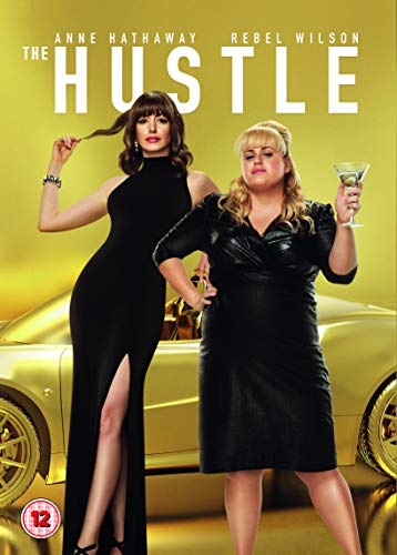 DVD cover for "The Hustle" featuring Anne Hathaway and Rebel Wilson.