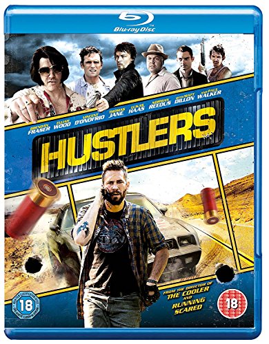 Blu-ray cover for the movie Hustlers featuring a group of men and a car.
