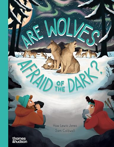 Book cover depicting wolves in a snowy forest under a colorful aurora.