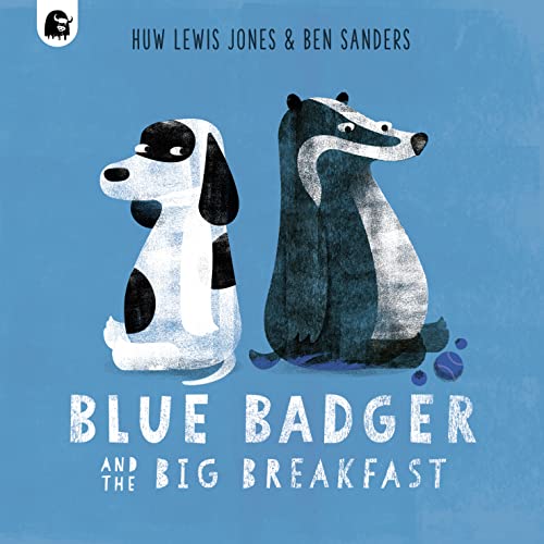 Blue Badger and a dog illustrated on a bright blue cover.