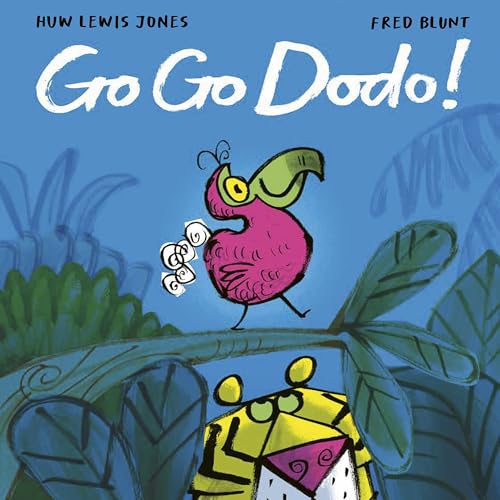 Book cover: brightly colored illustration of a pink dodo bird.