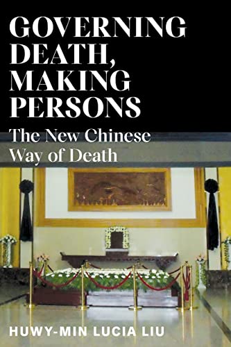 Book cover: "Governing Death" with a funeral scene in the background.