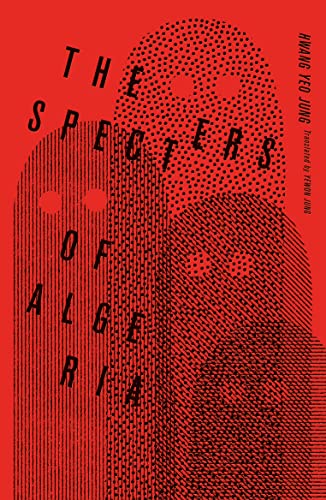Red book cover with halftone face and bold white title: “The Specters of Algeria”.