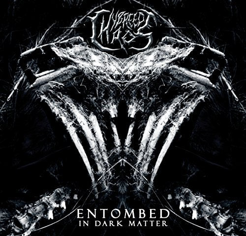 Dark album cover with skeletal, thorny design and band logo “Hybreed Chaos”.