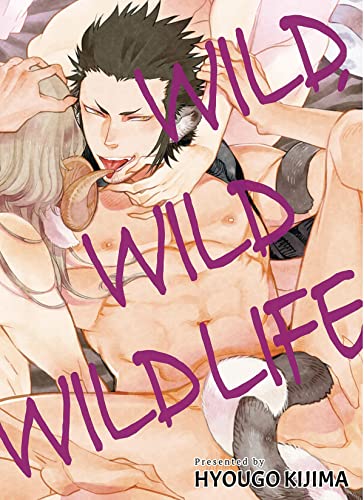 Anime-style illustration of men with a raccoon, text "WILD WILD WILDLIFE.