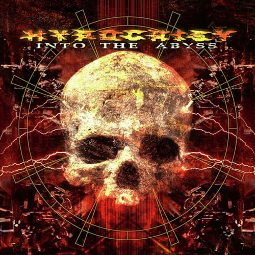 Album cover: skull with glowing eyes, encircled by geometric lines.