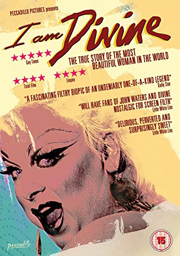 DVD cover for “I Am Divine” featuring a close-up of Divine in dramatic makeup.